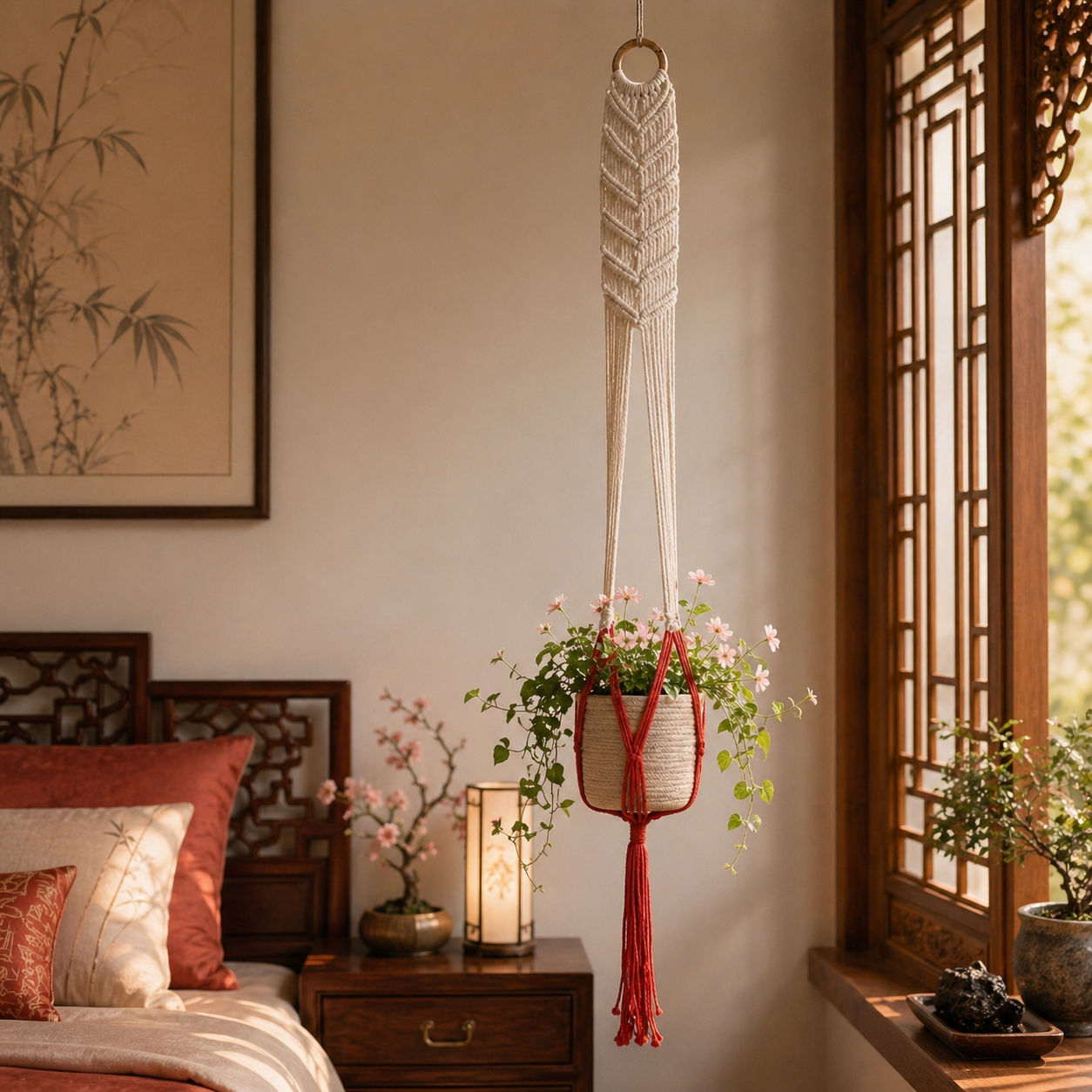 Unique Macrame Plant Hanger Set Customizable Greenery Arrangement